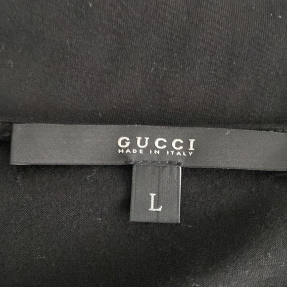 Gucci black modal t-shirt with signature green & red stripes. Auth - Picture 6 of 7